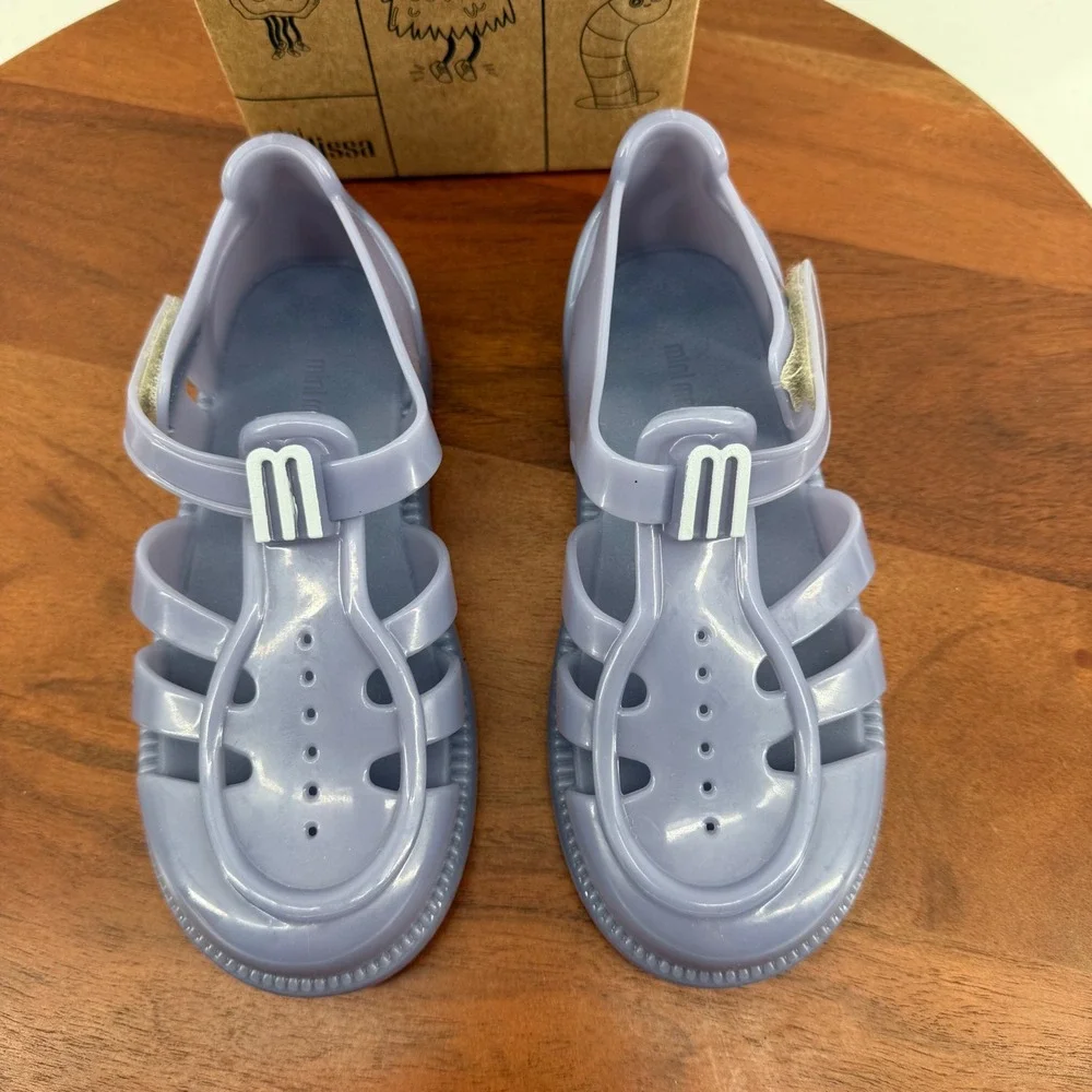Mini‎ Melissa Hip Daydream BB Kids Blue Summer Fisherman Jelly Sandals Size 12